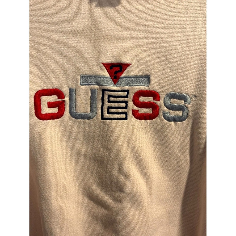 Vintage Guess By Georges Marciano Sweatshirt Mens OS Beige Embroidered - Picture 4 of 6
